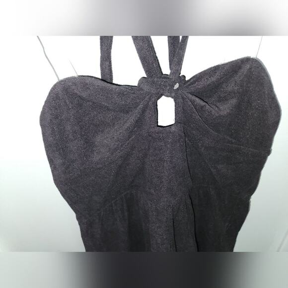 Wild Fable Black Terry Halter Romper Womens Sleeveless Casual Summer - Picture 3 of 9